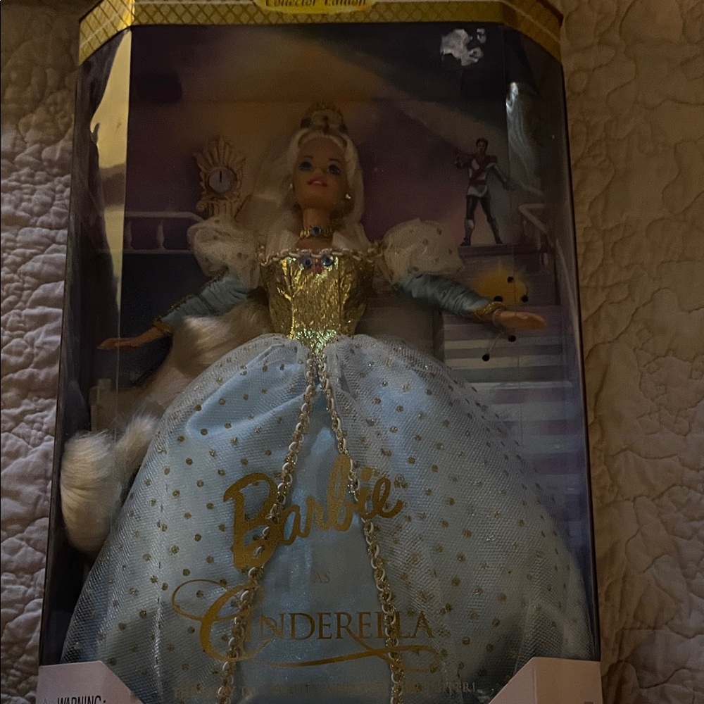 Barbie Cinderella Doll in Elegant Blue and Gold Dress